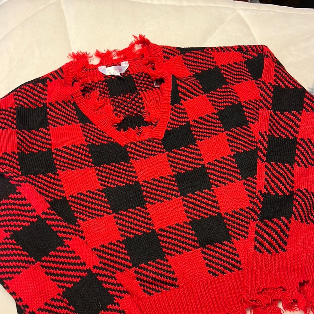 Red checkered sweater